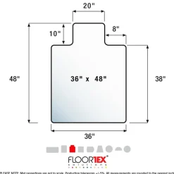 Floortex Computex Anti-Static Vinyl Lipped Chair Mat for Carpets up to 3/8