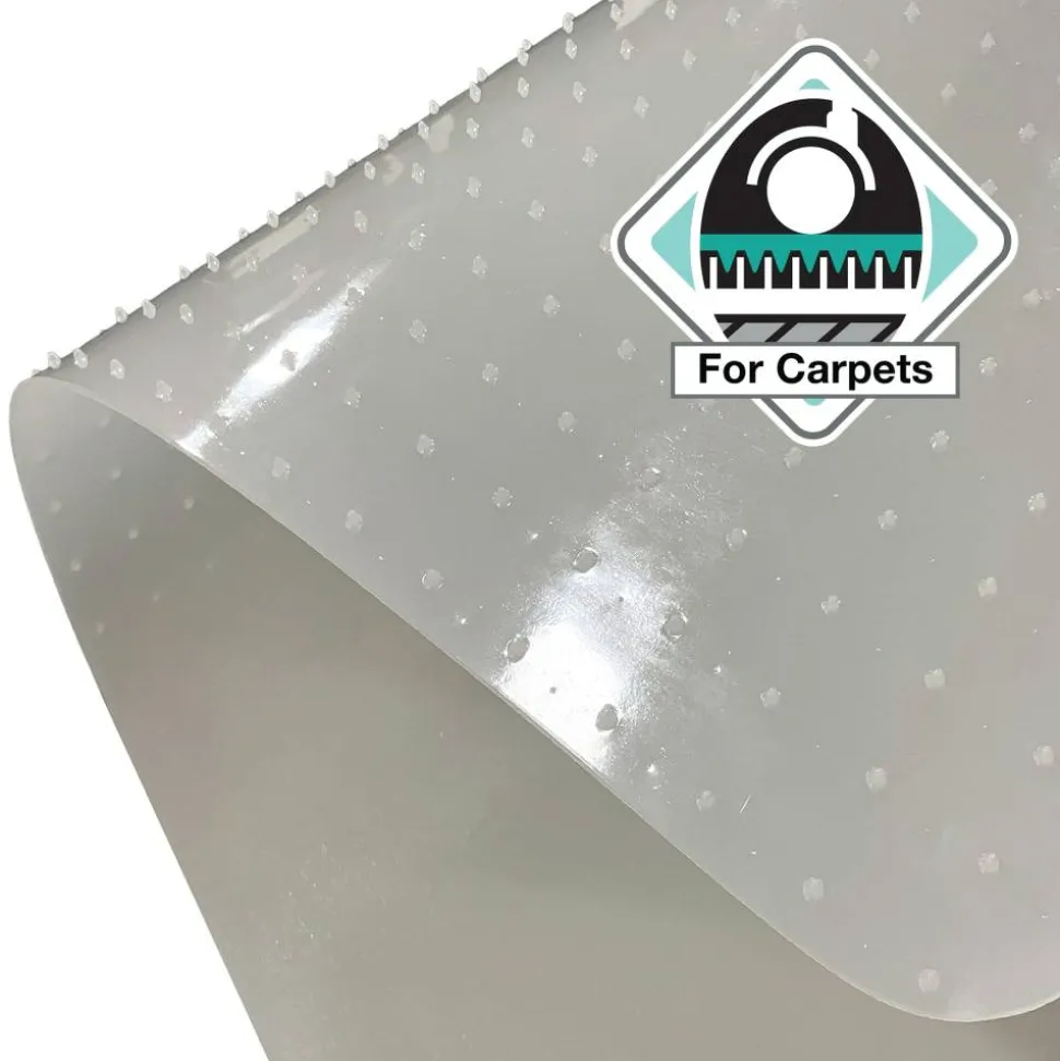 Floortex Computex Anti-Static Vinyl Lipped Chair Mat for Carpets up to 3/8", 36" x 48", Clear