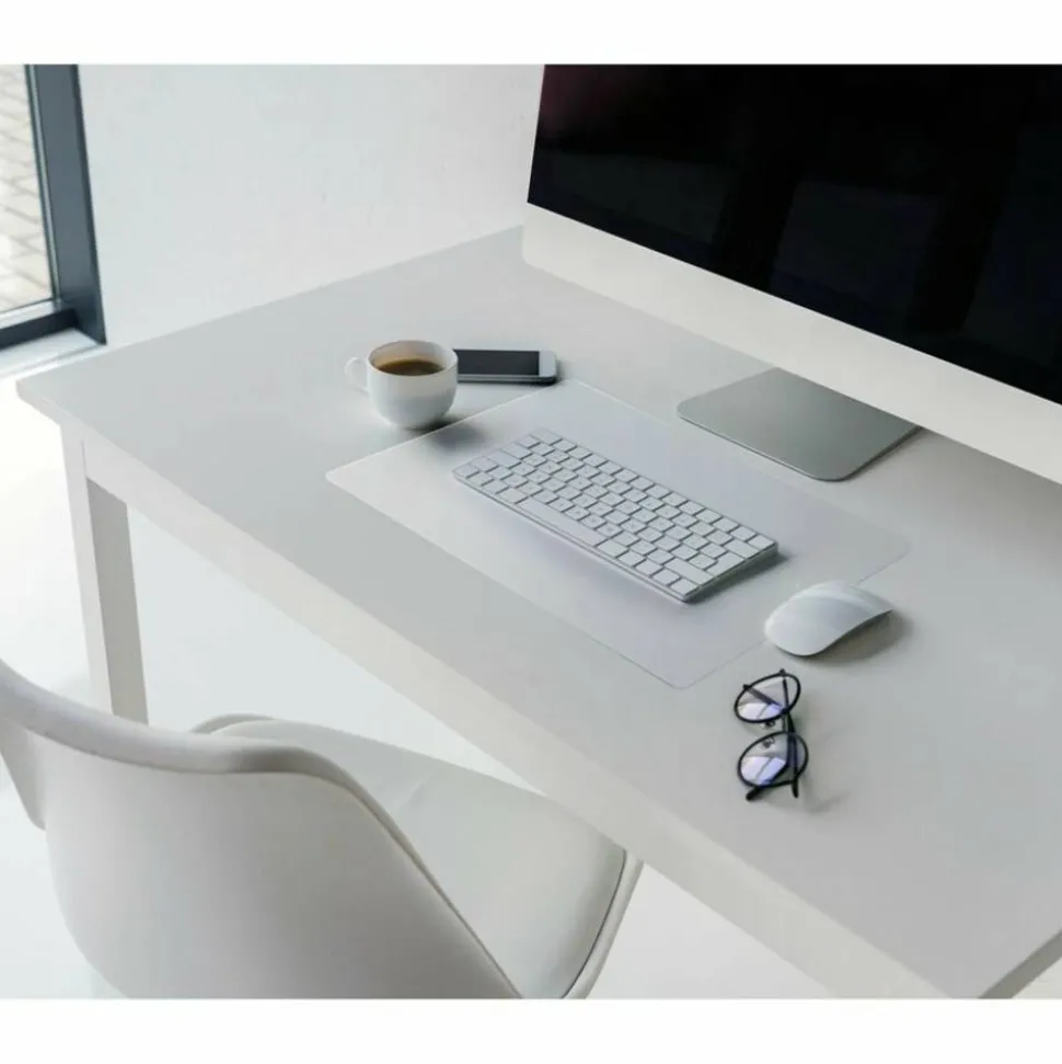Floortex Desktex Anti Static Desk Pad 20" x 36" Rectangular 20" Width x 36" Length x 0.03000" Depth Clear Backing Vinyl Clear TAA Compliant