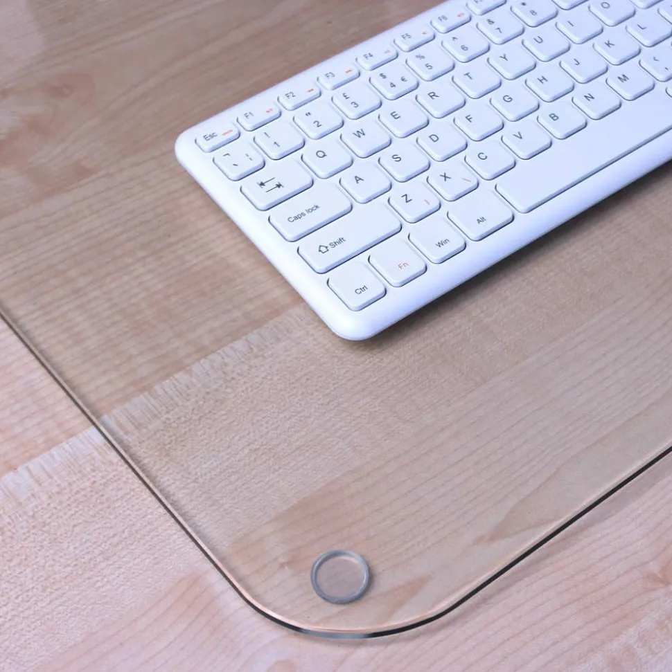 Floortex Desktex Glaciermat Glass Desk Pad - 20" x 36"