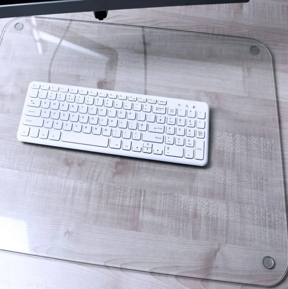 Floortex Desktex 19" x 24" Glass Desk Pad