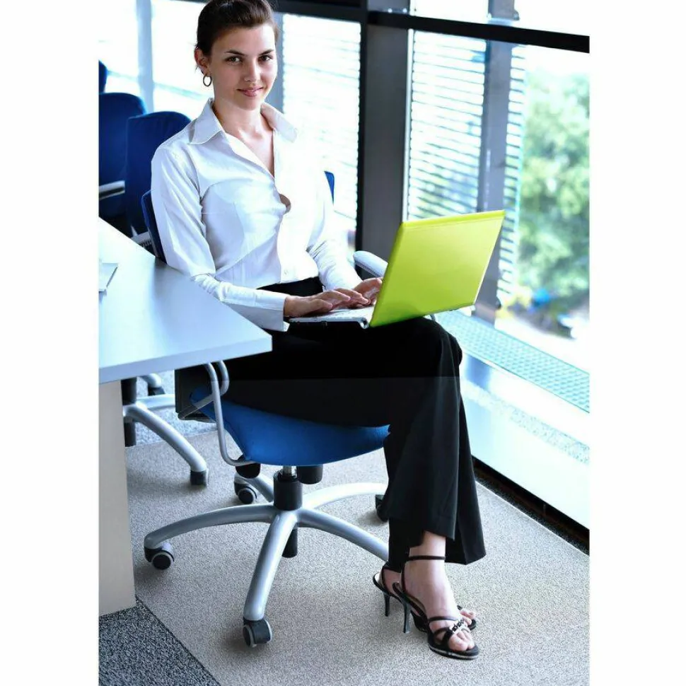 Floortex Ecotex Marvec BioPVC Chairmat - Carpet - 48" Length x 36" Width - Polyvinyl Chloride (PVC) - Clear - 1Each