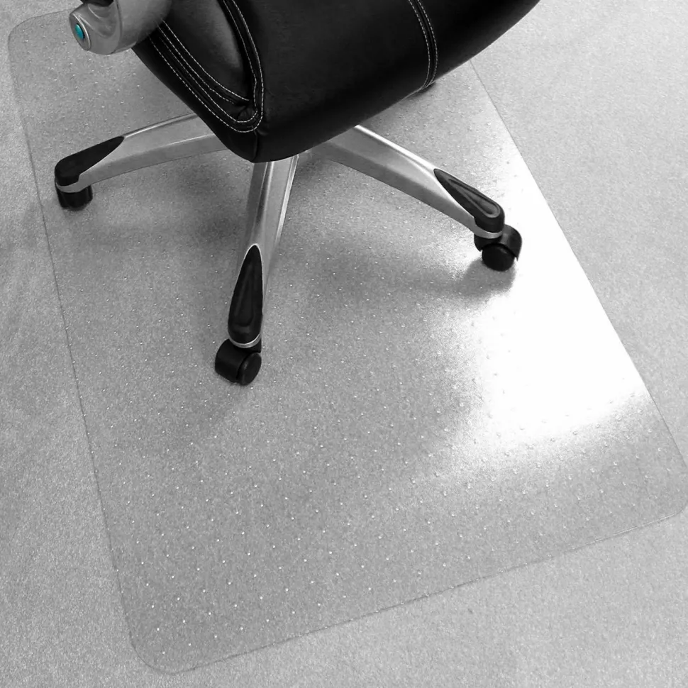 Floortex Ecotex Marvec BioPVC Chairmat - Carpet - 48" Length x 36" Width - Polyvinyl Chloride (PVC) - Clear - 1Each