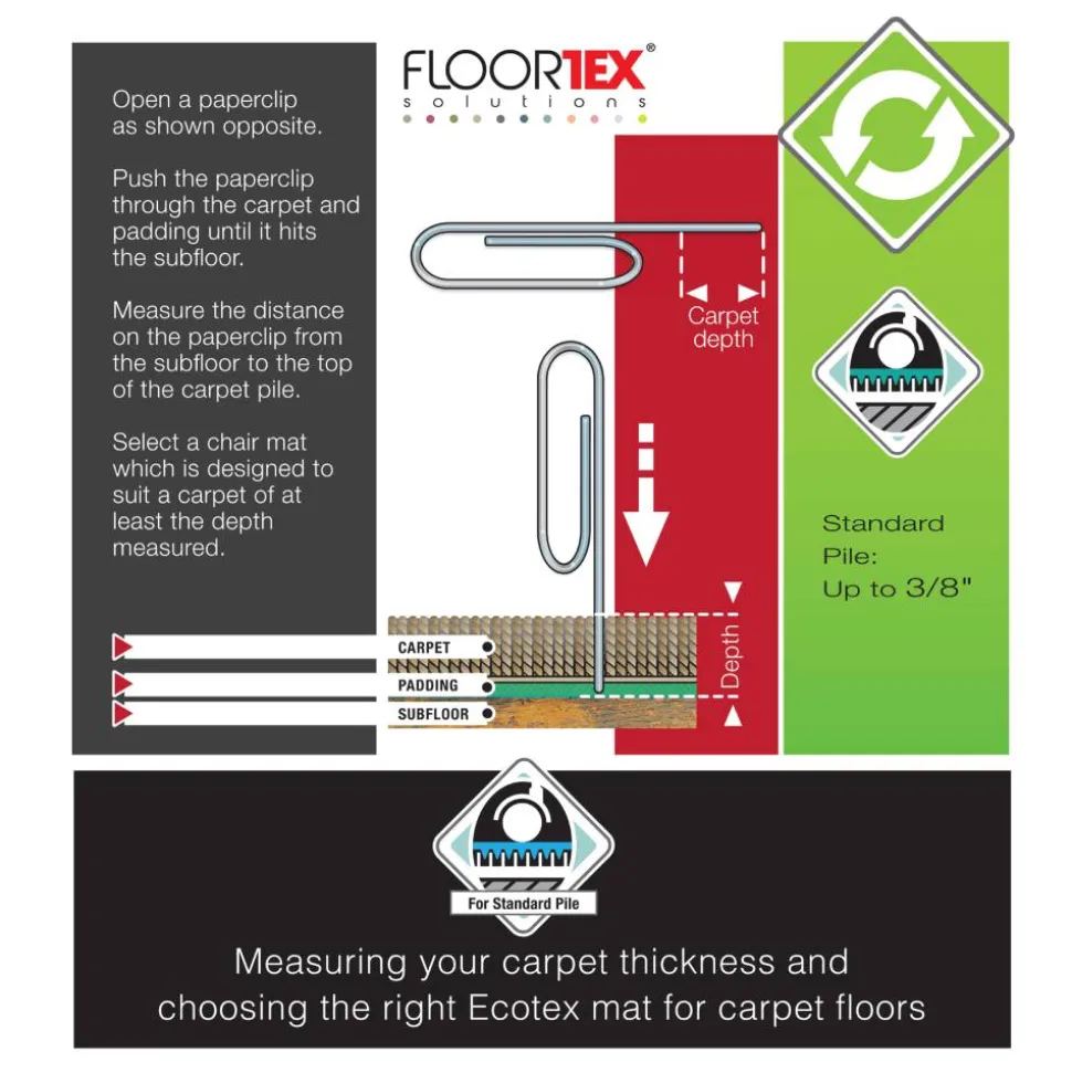 Floortex Evolutionmat 48" x 60" Enhanced Polymer Rectangular Chair Mat for Carpets