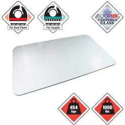 Floortex Heavy-Duty Glass Chair Mat for Hard Floors & Carpets - 36" x 48"