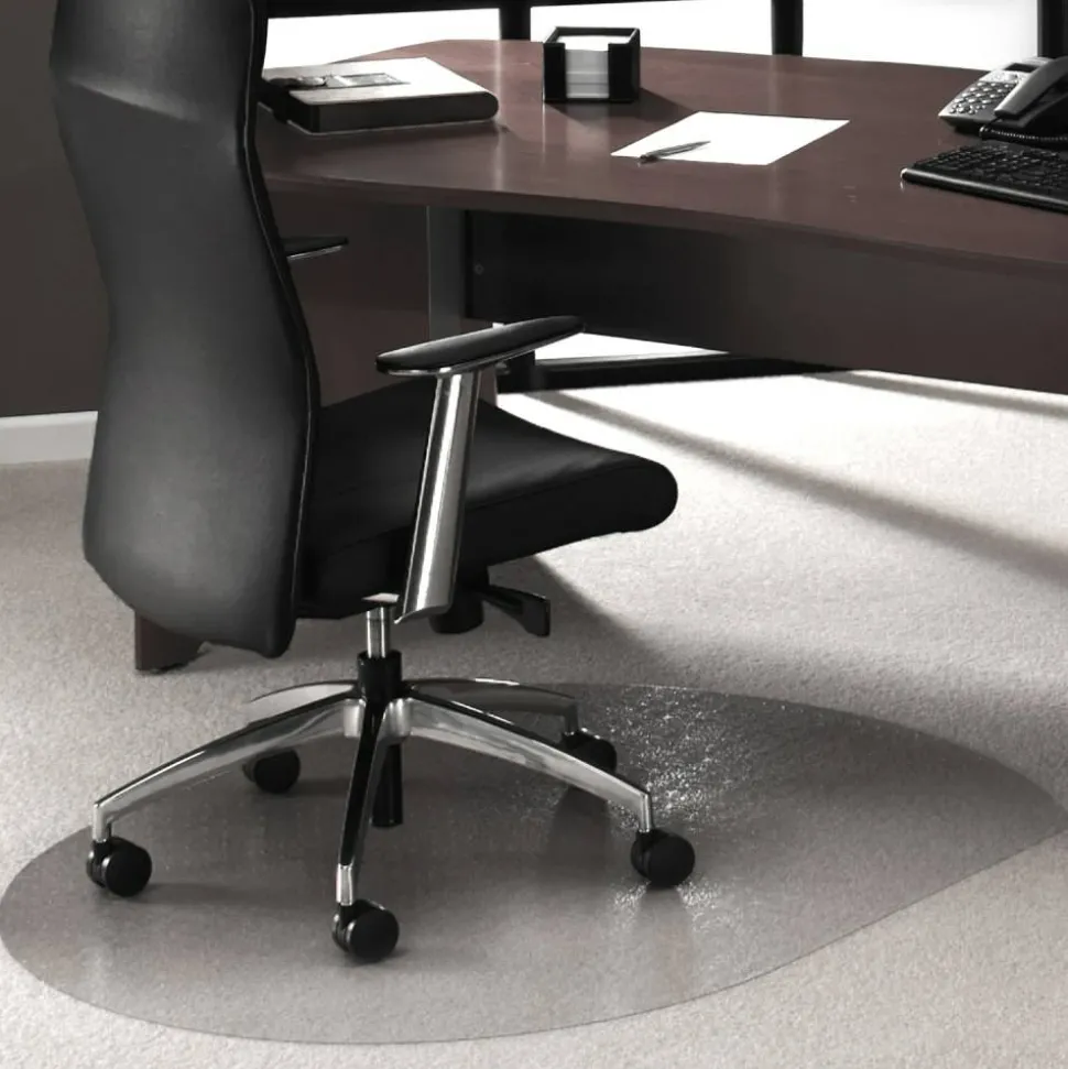 Floortex Polycarbonate Contoured Chair Mat for Carpets up to 1/2" - 39 x 49"