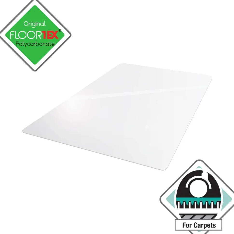 Floortex Polycarbonate Rectangular Chair Mat for Carpets over 1/2" - 48" x 60"