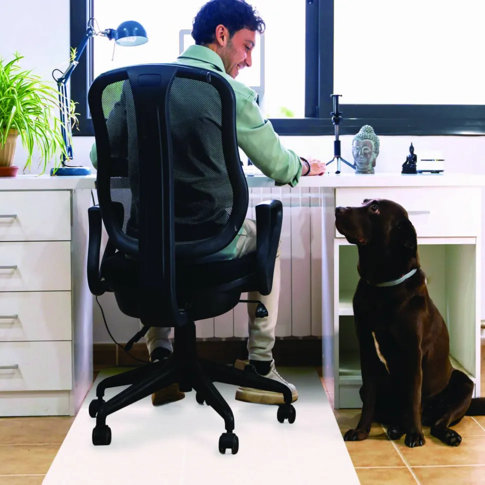 Floortex Polypropylene Rectangular Anti-Slip Foldable Chair Mat for Hard Floors-45" x 53"