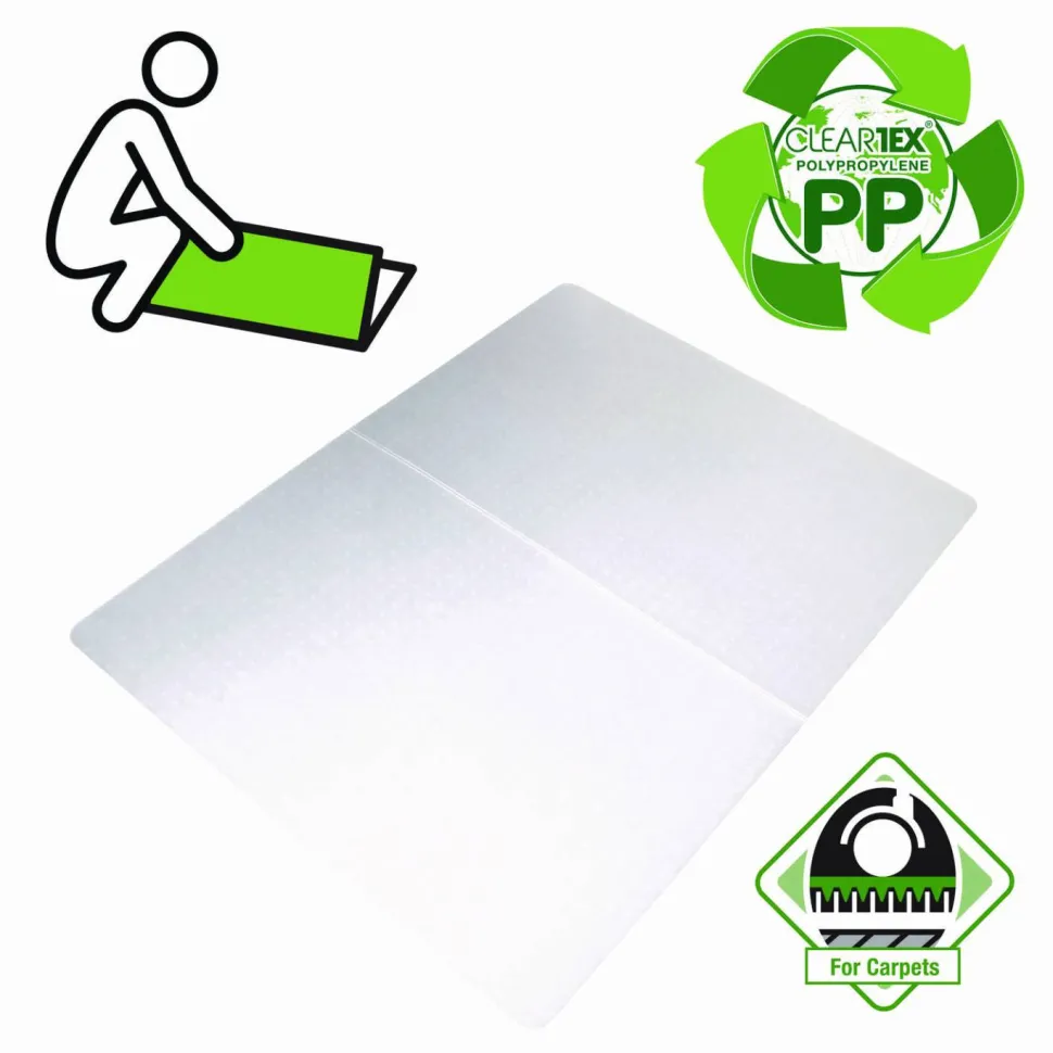 Floortex Polypropylene Rectangular Foldable Chair Mat for Carpets - 46" x 57"