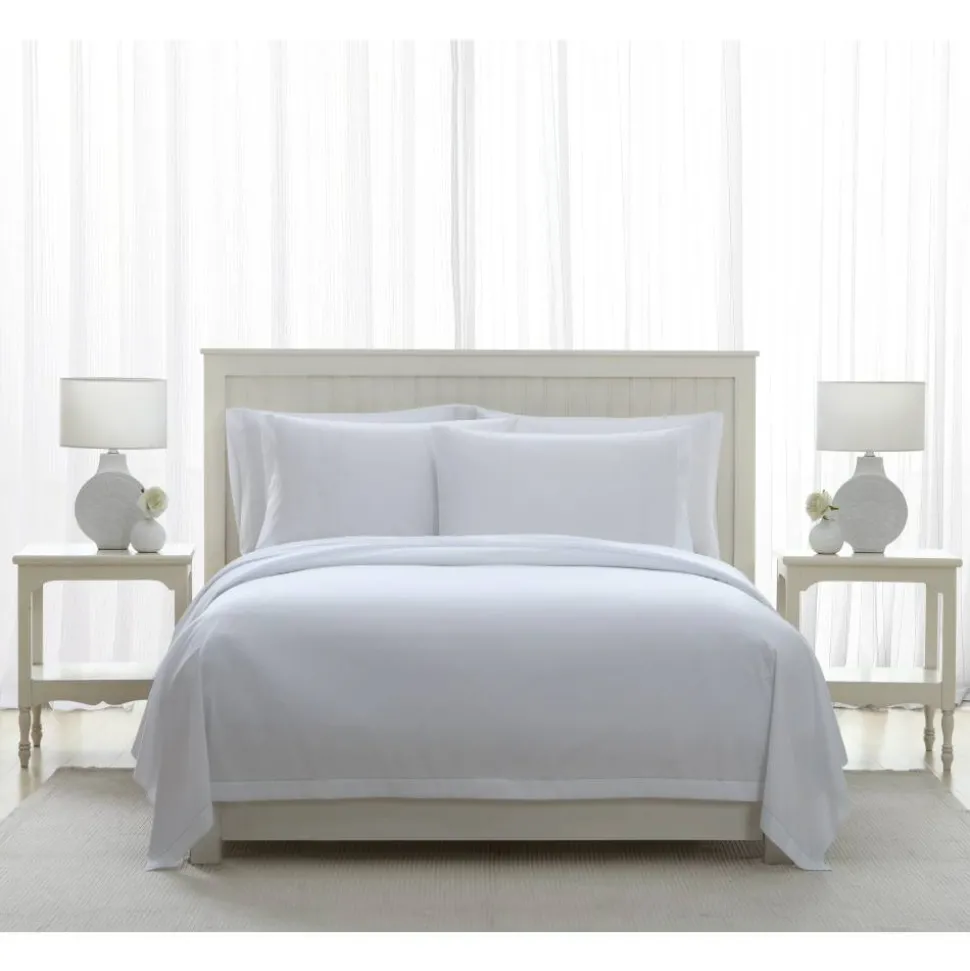 Flourish Microfiber Flat Sheets, Queen, White, Total Qty 12