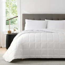 Flourish Microfiber Quilted Blankets, Full, White, Total Qty 4