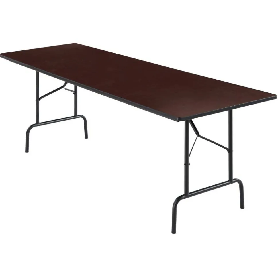 Folding Table, 29"H x 96"W x 30"D, Walnut