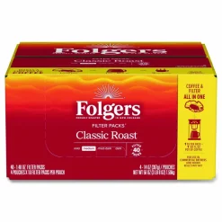Folgers Coffee Filter Packs, Classic Roast, 1.4 oz Pack, 40/Carton