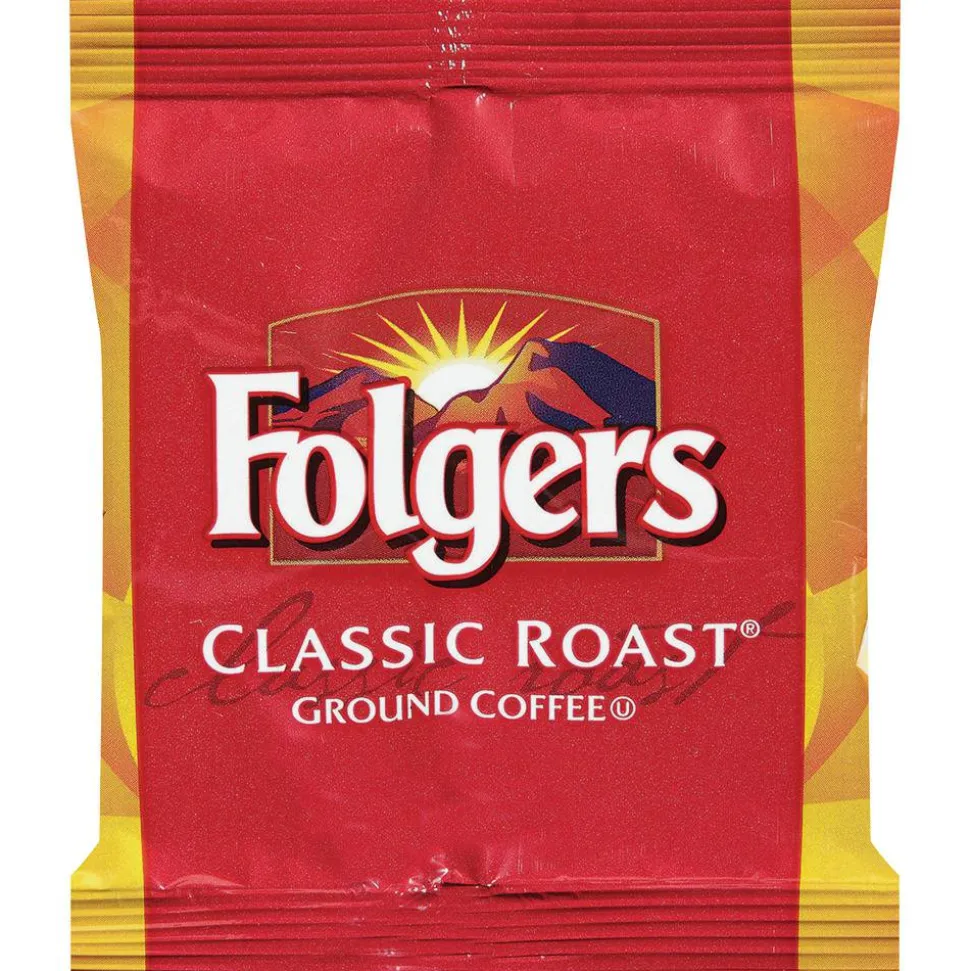 Folgers Coffee, Fraction Pack, Classic Roast, Medium Roast, Packet Makes 6 Cups, 42/Carton