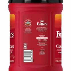Folgers Ground Coffee, Classic Roast, Medium Roast, 40.3 oz, 1 Canister
