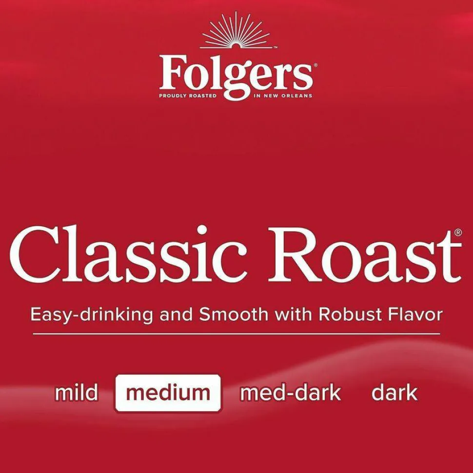 Folgers Ground Coffee, Classic Roast, Medium Roast, 40.3 oz, 1 Canister