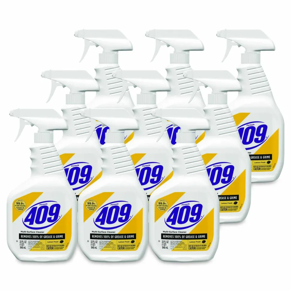 Formula 409 Multi-Surface Cleaner, Lemon Scent, 32 oz Spray Bottle, 9/Carton