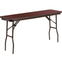 Frankie 5-Foot Mahogany Melamine Laminate Folding Training Table