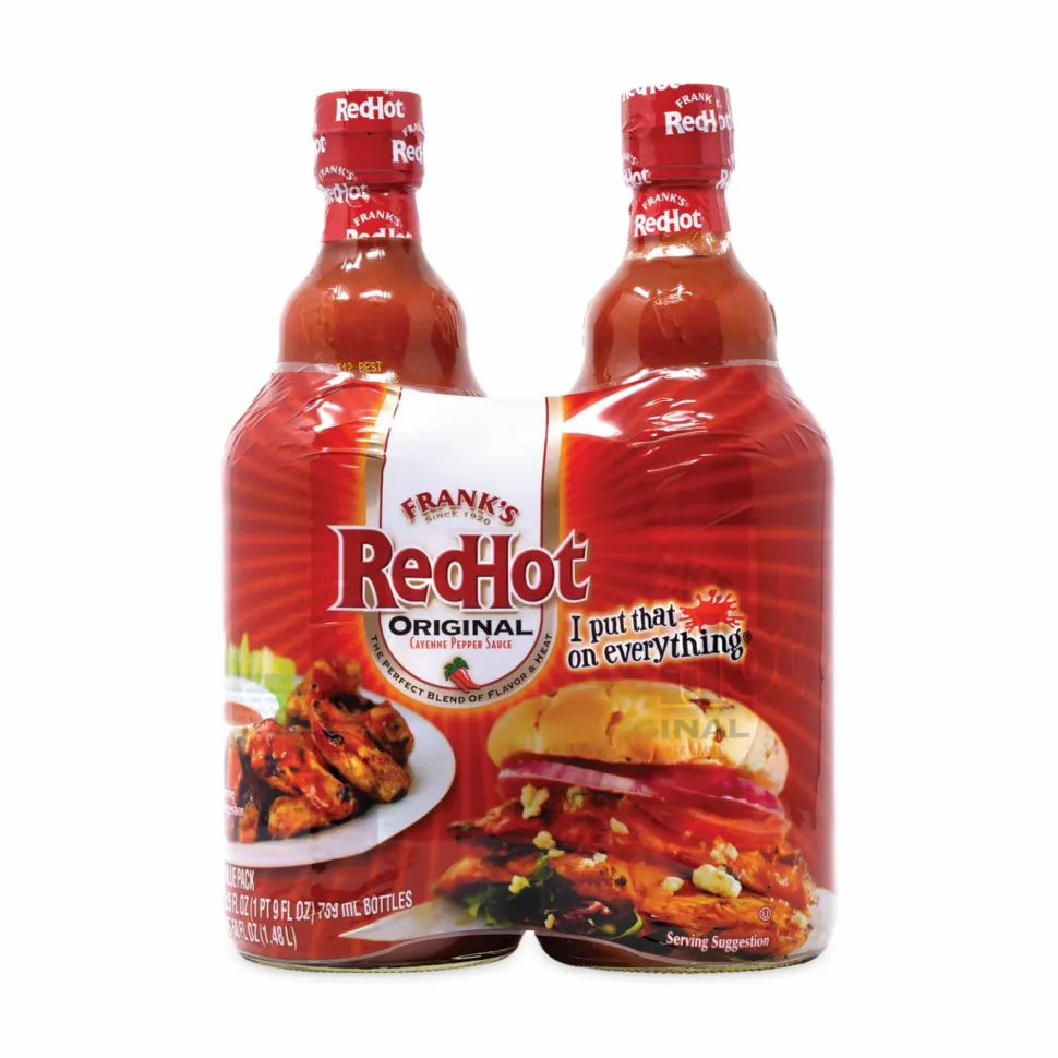 Frank's RedHot Original Hot Sauce, 25 oz Bottle, 2/Pack