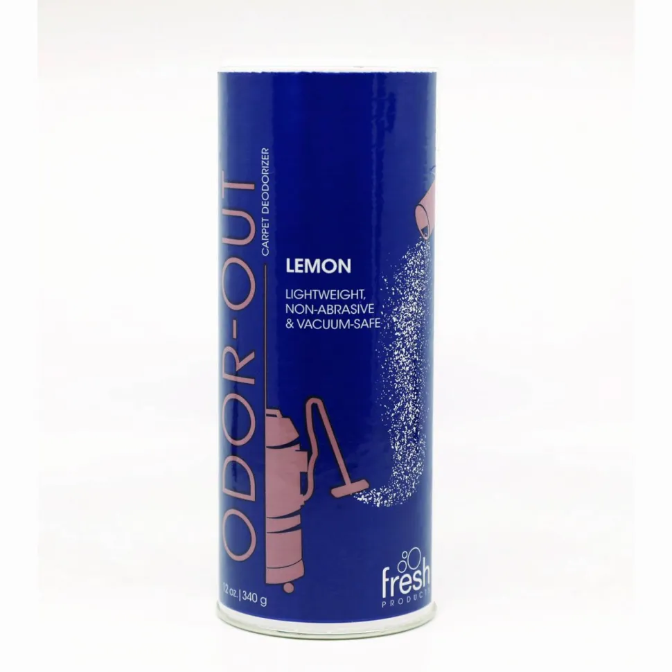 Fresh Products Odor-Out Rug/Room Deodorant, Lemon, 12 oz Shaker Can, 12/Box