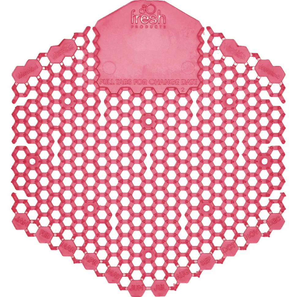 Fresh Products Wave 3D Urinal Deodorizer, Spiced Apple Scent, Red, 10/Box