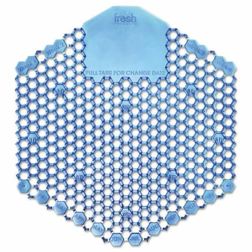 Fresh Products Wave 3D Urinal Deodorizer, Cotton Blossom Scent, Blue, 10/Box, 6 Boxes/Carton