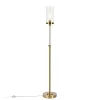 Frieda 66" Tall Floor Lamp with Glass Shade in Brass/Clear