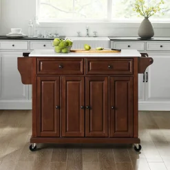 Full Size Granite Top Kitchen Cart