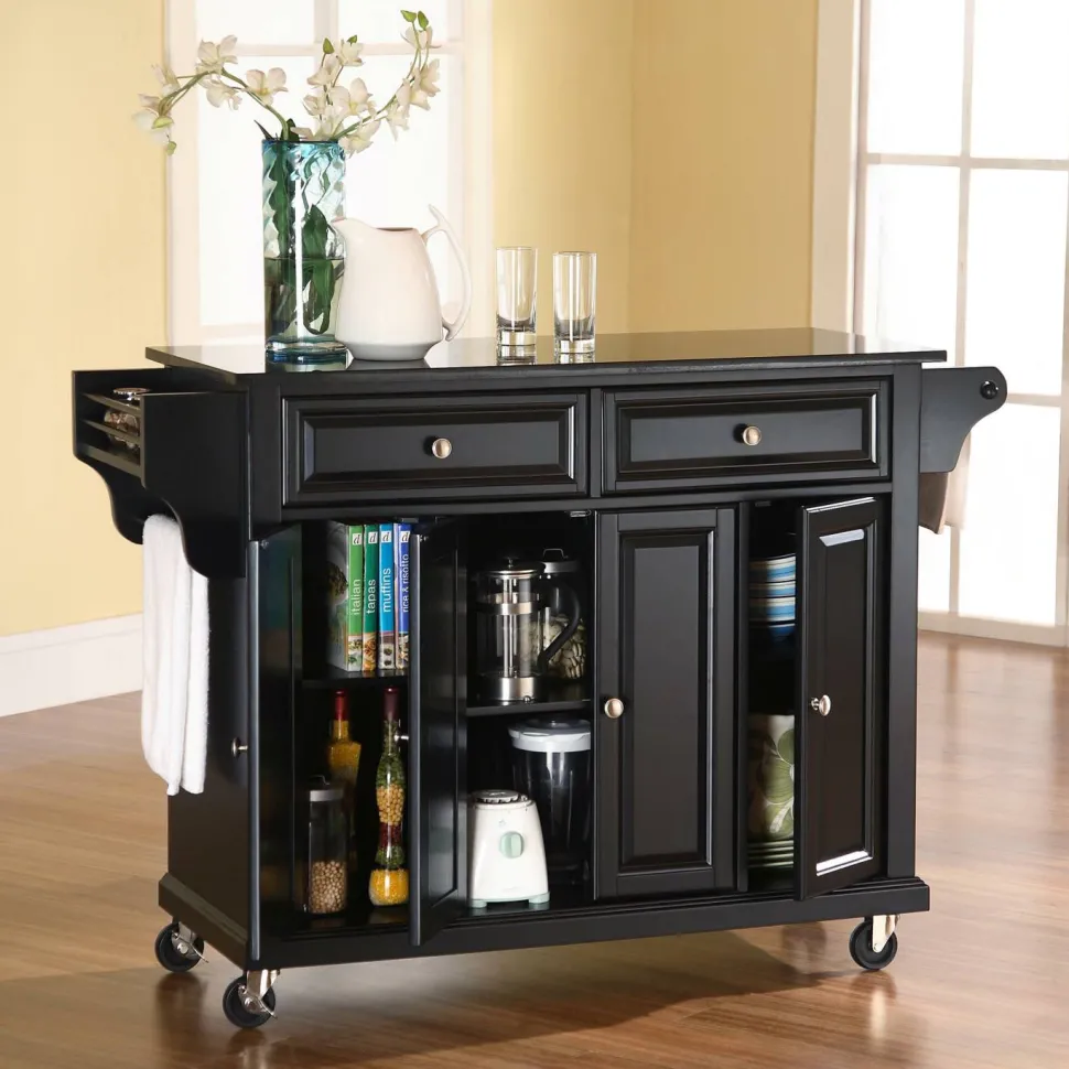 Full Size Granite Top Kitchen Cart