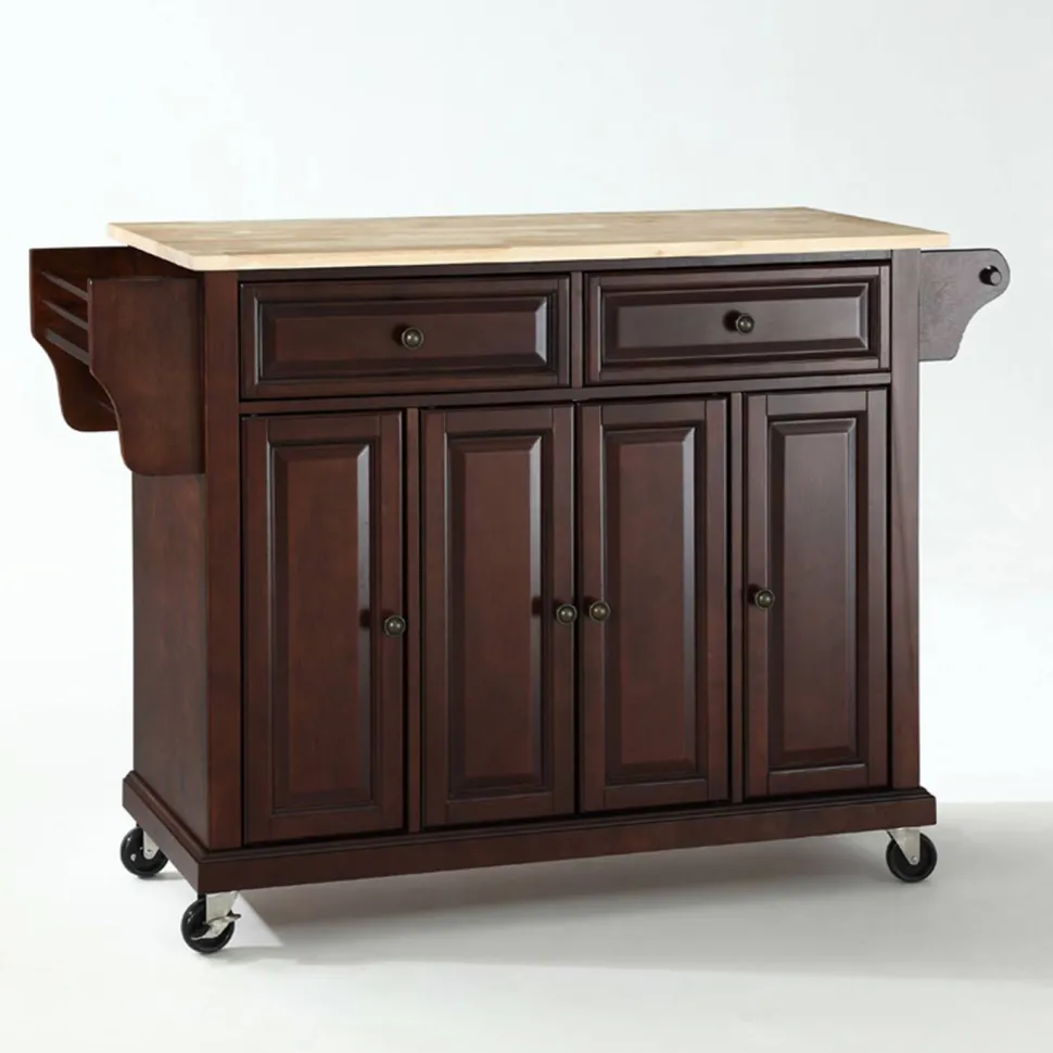 Full Size Wood Top Kitchen Cart