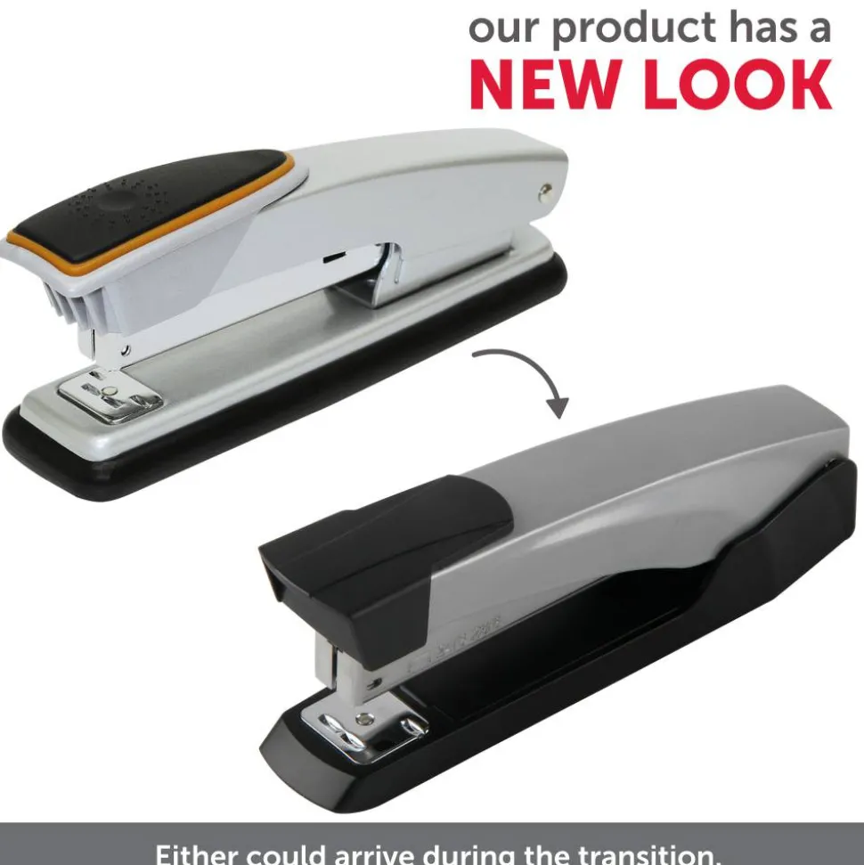 Full-Strip Metal Desktop Stapler, 25 Sheets Capacity, Silver