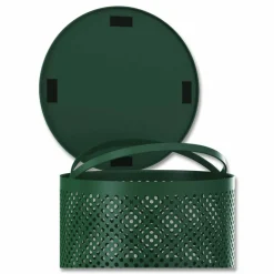 Furloo 13 Gallon Heavy-Duty Outdoor Pet Waste Trash Can with Lid, Top Door, Green