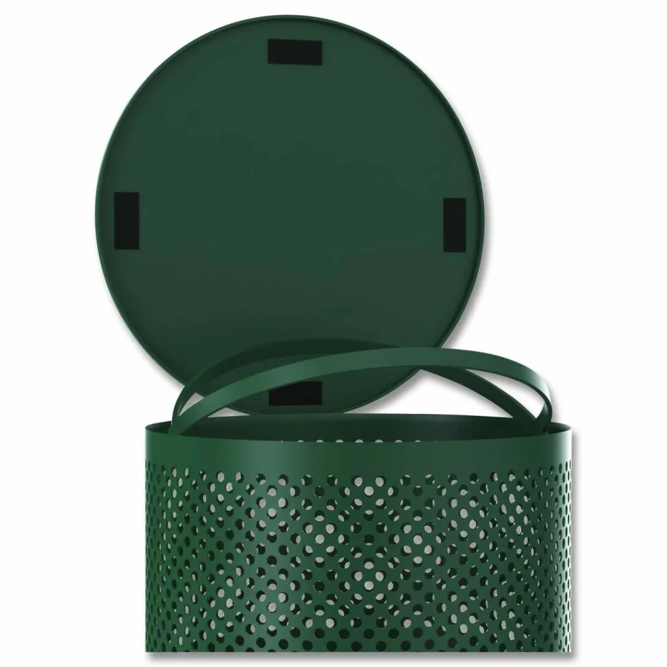 Furloo 13 Gallon Heavy-Duty Outdoor Pet Waste Trash Can with Lid, Top Door, Green