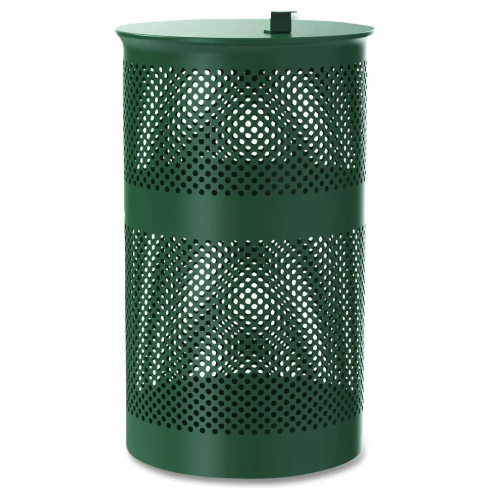 Furloo 13 Gallon Heavy-Duty Outdoor Pet Waste Trash Can with Lid, Top Door, Green