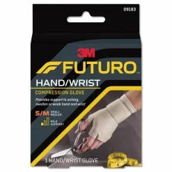FUTURO Energizing Support Glove, Small/Medium, Fits Palm Size 6.5" - 8.0", Tan
