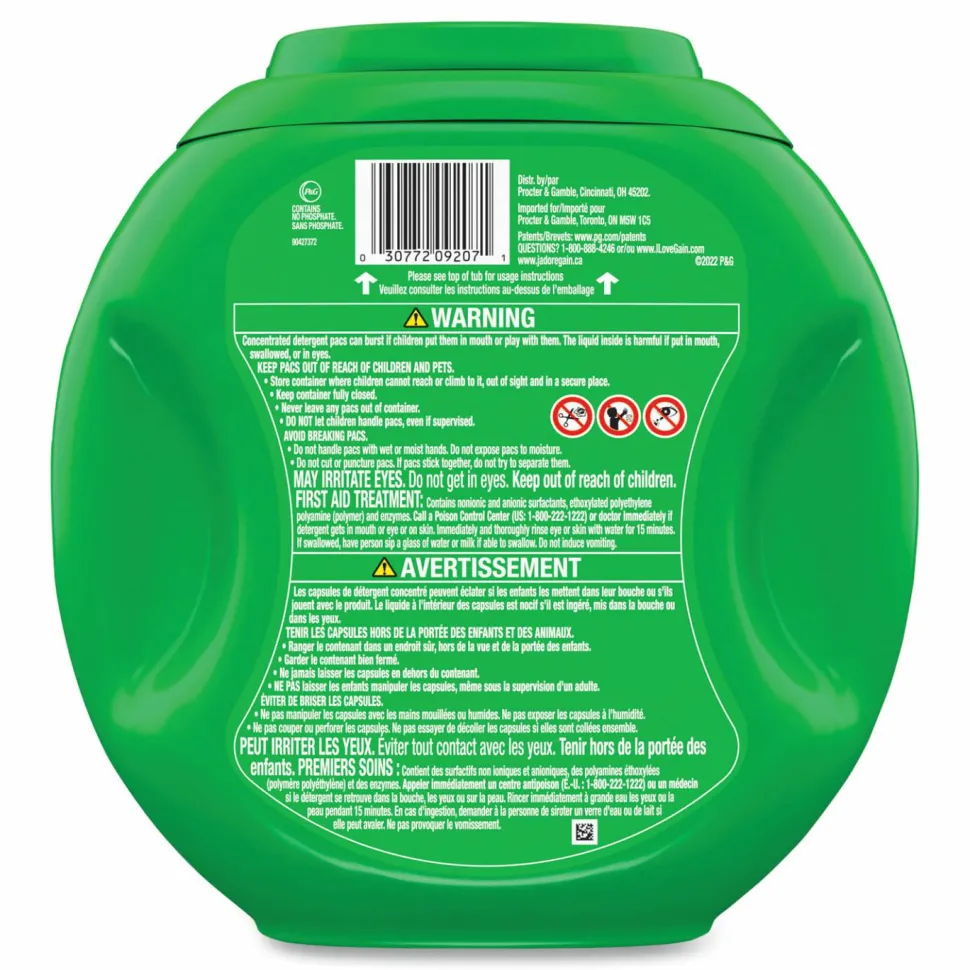 Gain Flings Detergent Pods, Gain Original Scent, 76 Pods/Tub, 4 Tubs/Carton