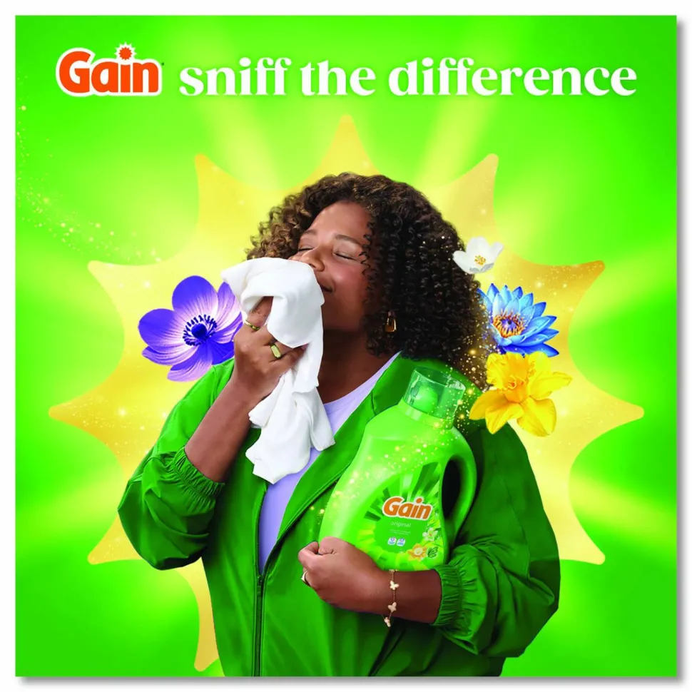 Gain Liquid Laundry Detergent, Gain Original Scent, 81 oz Pour Bottle, 4/Carton