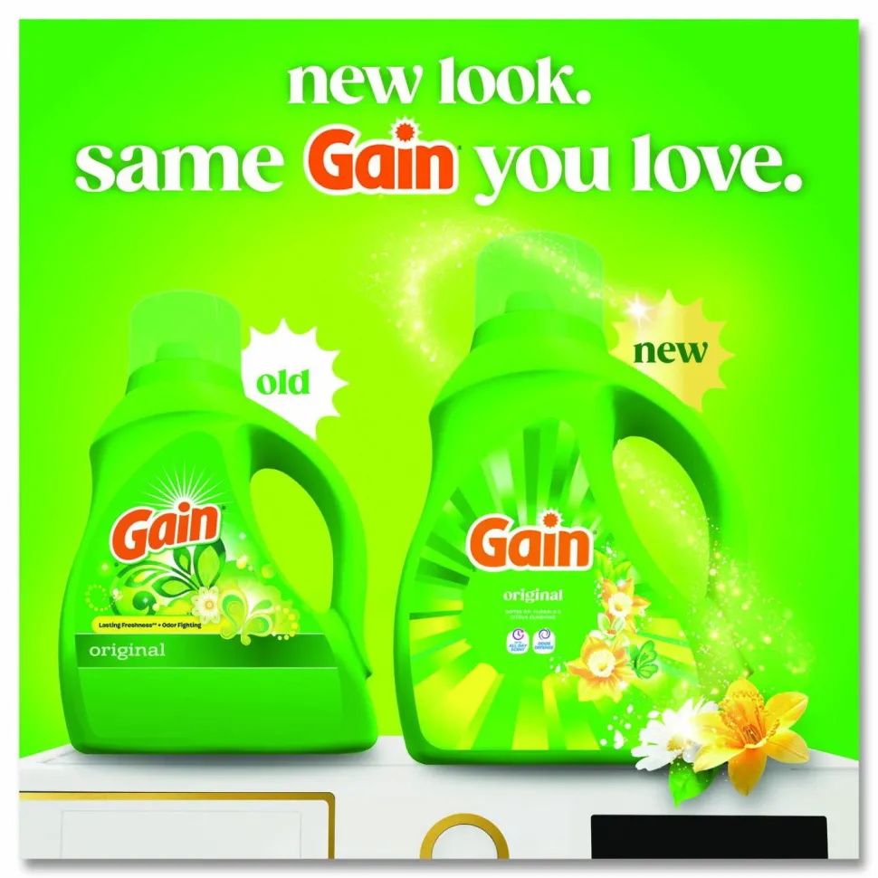 Gain Liquid Laundry Detergent, Gain Original Scent, 81 oz Pour Bottle, 4/Carton