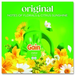 Gain Liquid Laundry Detergent, Gain Original Scent, 81 oz Pour Bottle, 4/Carton
