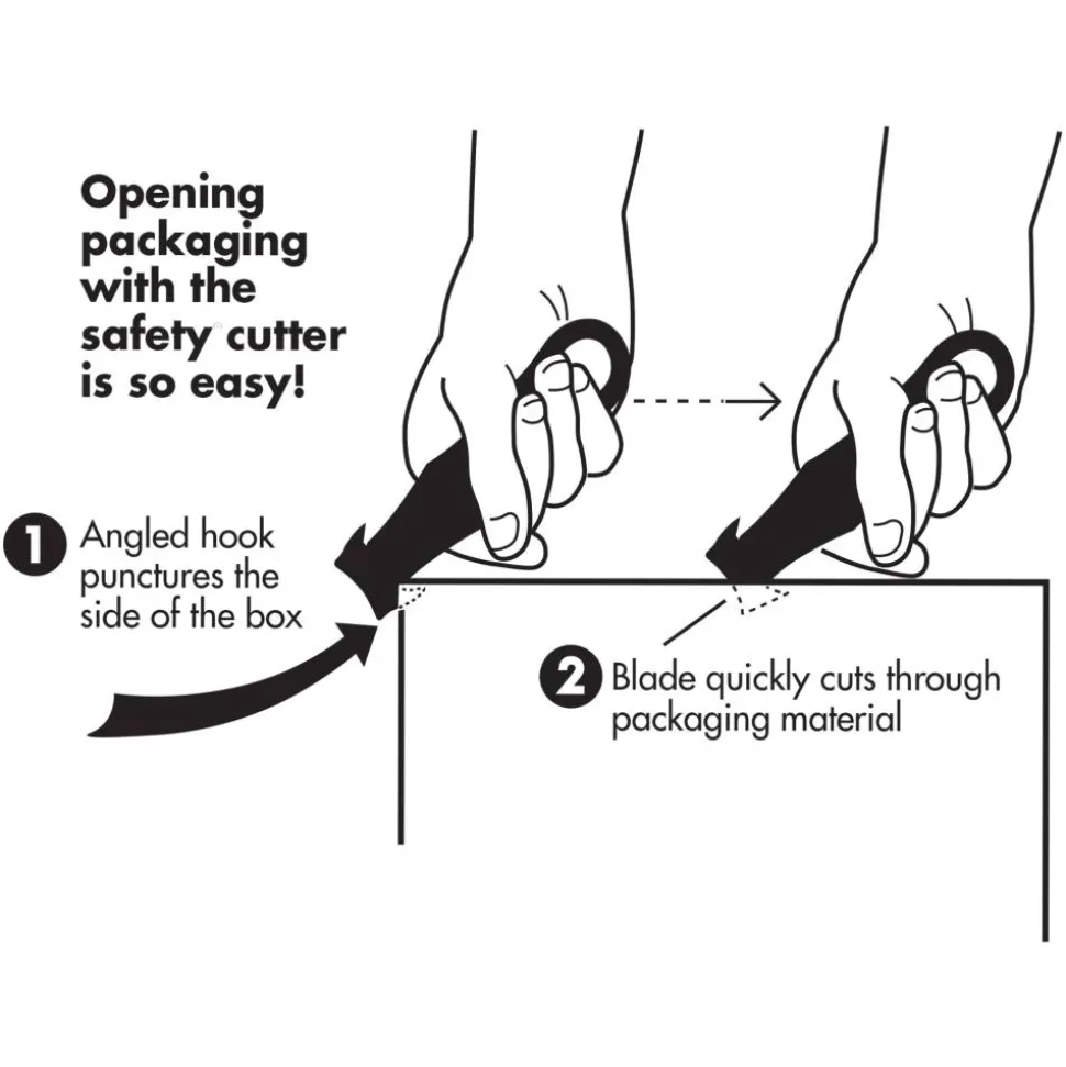 Garvey Klever Kutter Box Cutter Knives Safety Cutter, Plastic, 4" Length, Black Pack Of 5