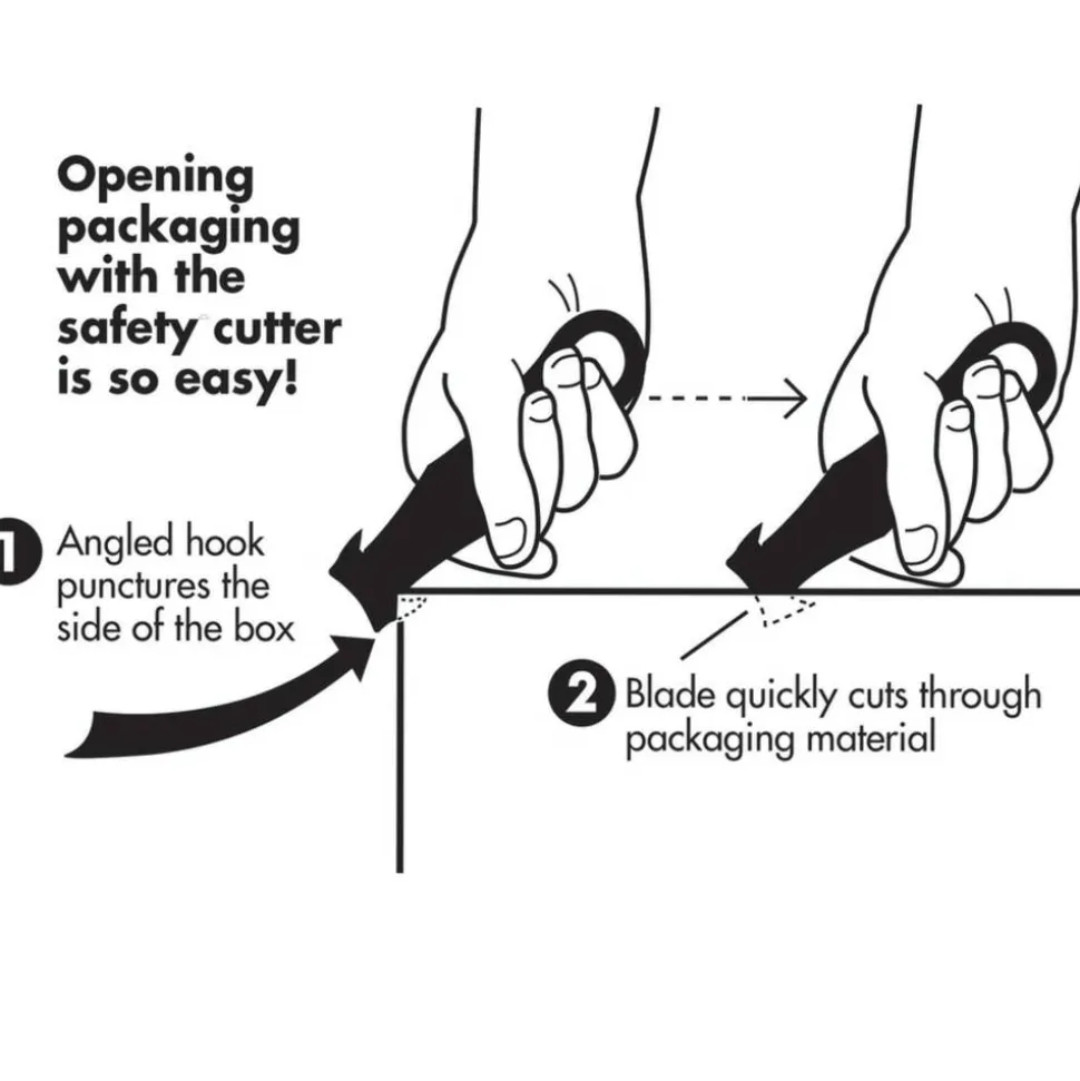 Garvey Klever Kutter Box Cutter Knives Safety Cutter, Plastic, 4" Length, Black Pack Of 5