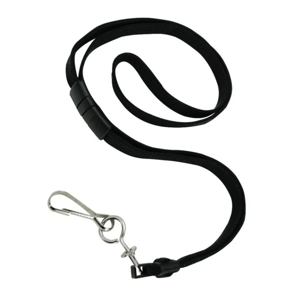 GBC Badgemates Breakaway Lanyards, 23", Black, Pack Of 12