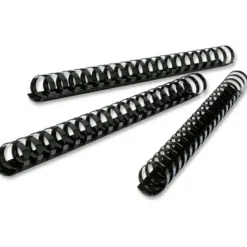 GBC CombBind Standard Spines for 11 x 8.5 Documents, 19 Rings, 1" (225-Sheet) Capacity, Black, 100/Box