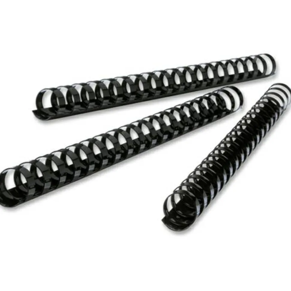 GBC CombBind Standard Spines for 11 x 8.5 Documents, 19 Rings, 1" (225-Sheet) Capacity, Black, 100/Box