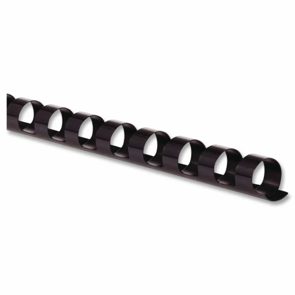 GBC CombBind Standard Spines for 11 x 8.5 Documents, 19 Rings, 1" (225-Sheet) Capacity, Black, 100/Box