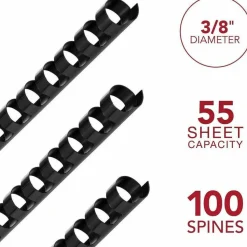 GBC CombBind Standard Spines for 11 x 8.5 Documents, 19 Rings, 0.38