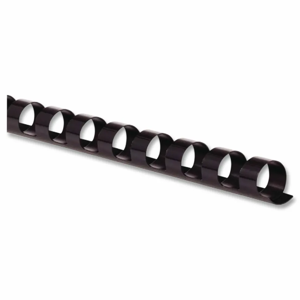 GBC CombBind Standard Spines for 11 x 8.5 Documents, 19 Rings, 0.5" (90-Sheet) Capacity, Black, 100/Box