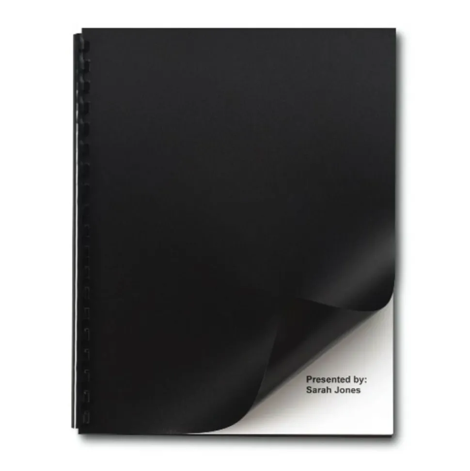 GBC IMPACT Solid Plastic Binding Covers, 8 1/2" x 11", Black, Pack Of 50