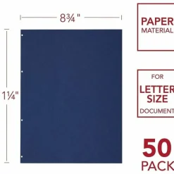 GBC Linen Textured Standard Presentation Covers for Binding Systems, Paper, Round Corners, 11.25 x 8.75, Navy, 50/Pack