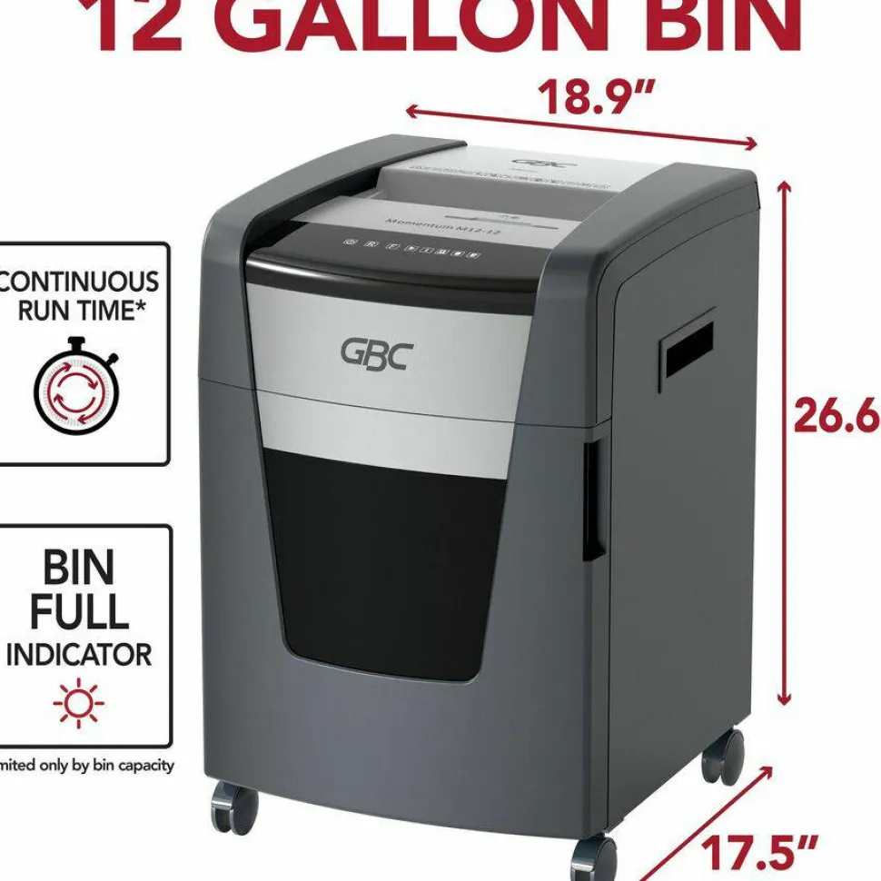 GBC Momentum X18-12 Micro-Cut P-4 Anti-Jam Shredder, 18 Manual Sheet Capacity